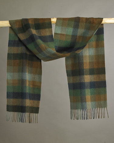 Green x Blue X Beige House Check Cashmere Scarf